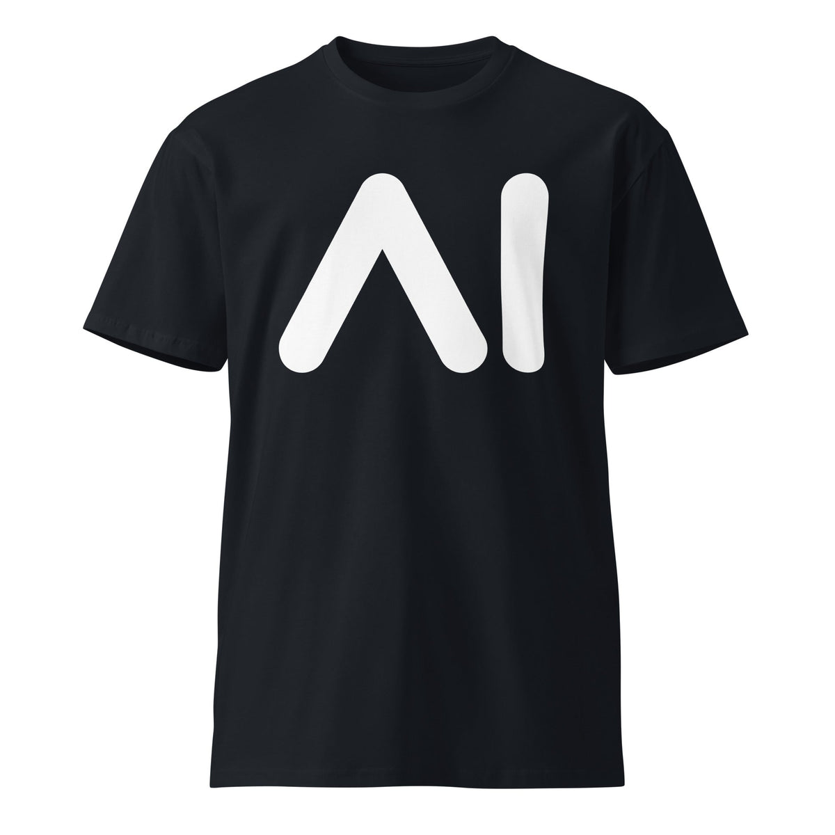 Product mockup photo of the Premium AI Logo T Shirt (unisex) Navy / M.