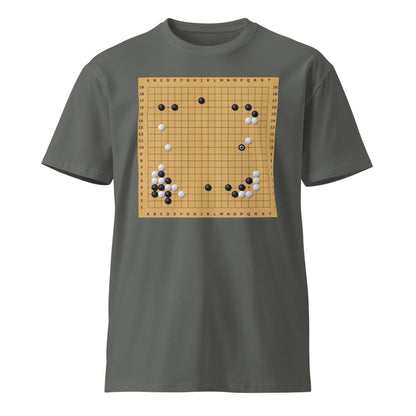 Mockup image of the Premium AlphaGo vs Lee Sedol Game 2 Move 37 T Shirt (unisex) Charcoal / M.