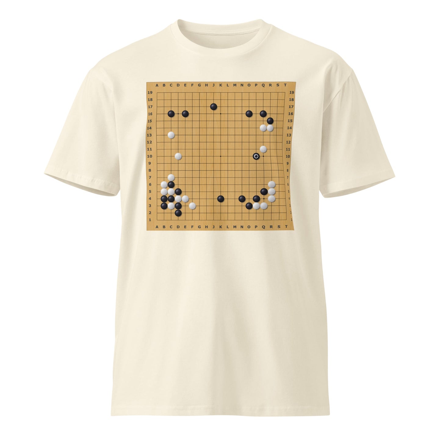 Mockup image of the Premium AlphaGo vs Lee Sedol Game 2 Move 37 T Shirt (unisex) Natural / M.