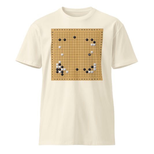 Mockup image of the Premium AlphaGo vs Lee Sedol Game 2 Move 37 T Shirt (unisex) Natural / M.