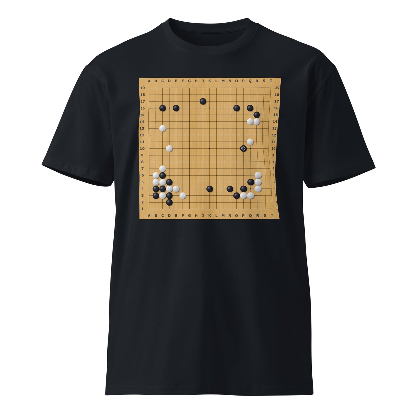Mockup image of the Premium AlphaGo vs Lee Sedol Game 2 Move 37 T Shirt (unisex) Navy / M.