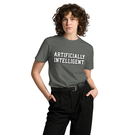 Image of the Premium ARTIFICIALLY INTELLIGENT T-Shirt (unisex).