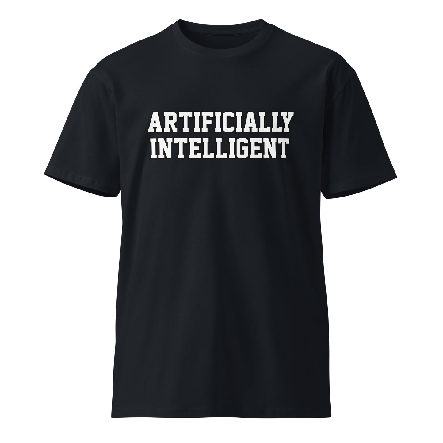 Image of the Premium ARTIFICIALLY INTELLIGENT T-Shirt (unisex) Navy / M.