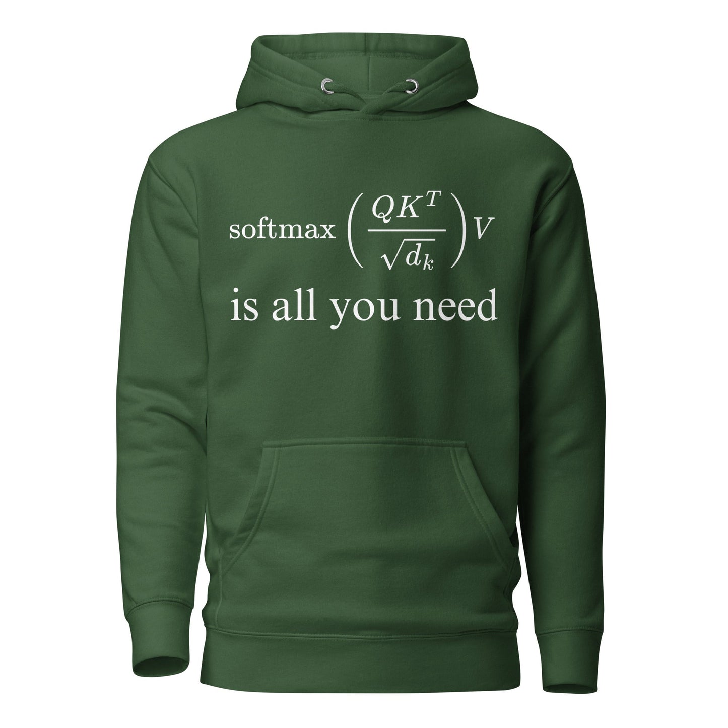 Image of the Premium Attention is All You Need Hoodie (unisex) Forest Green / M.