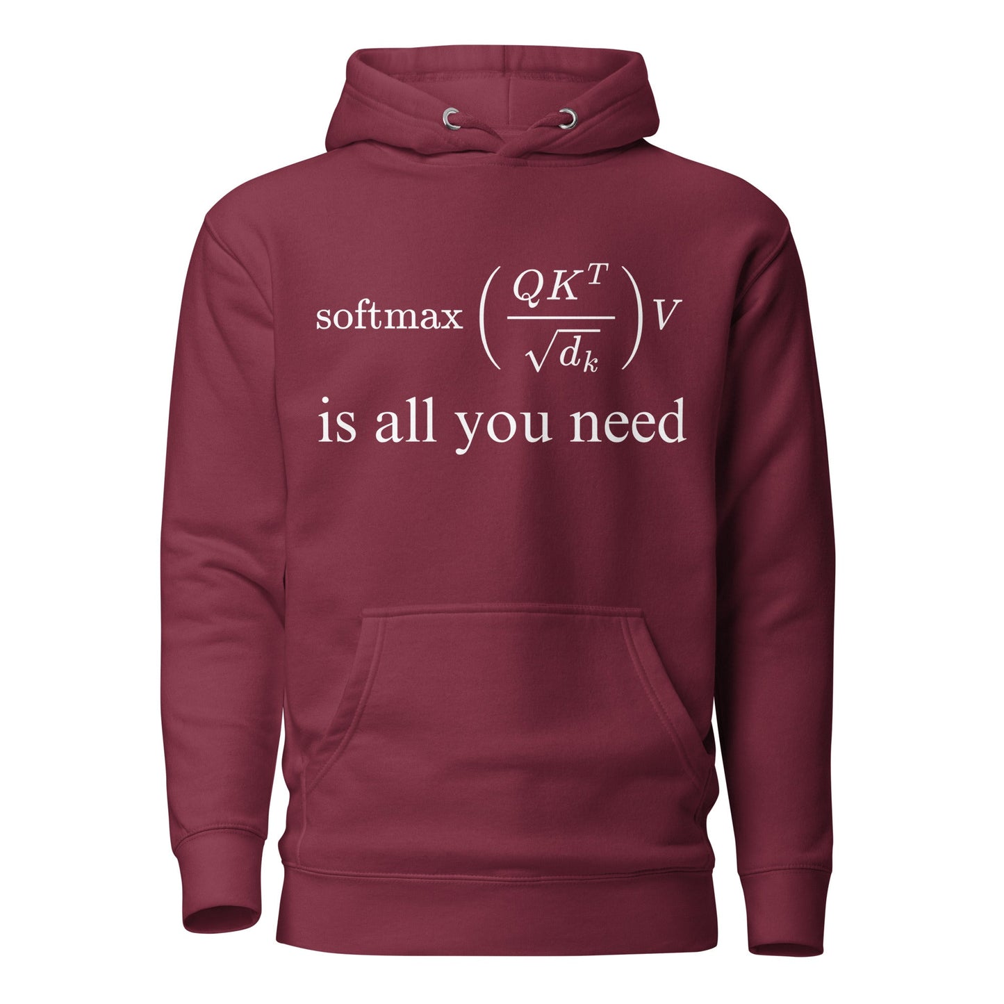 Image of the Premium Attention is All You Need Hoodie (unisex) Maroon / M.