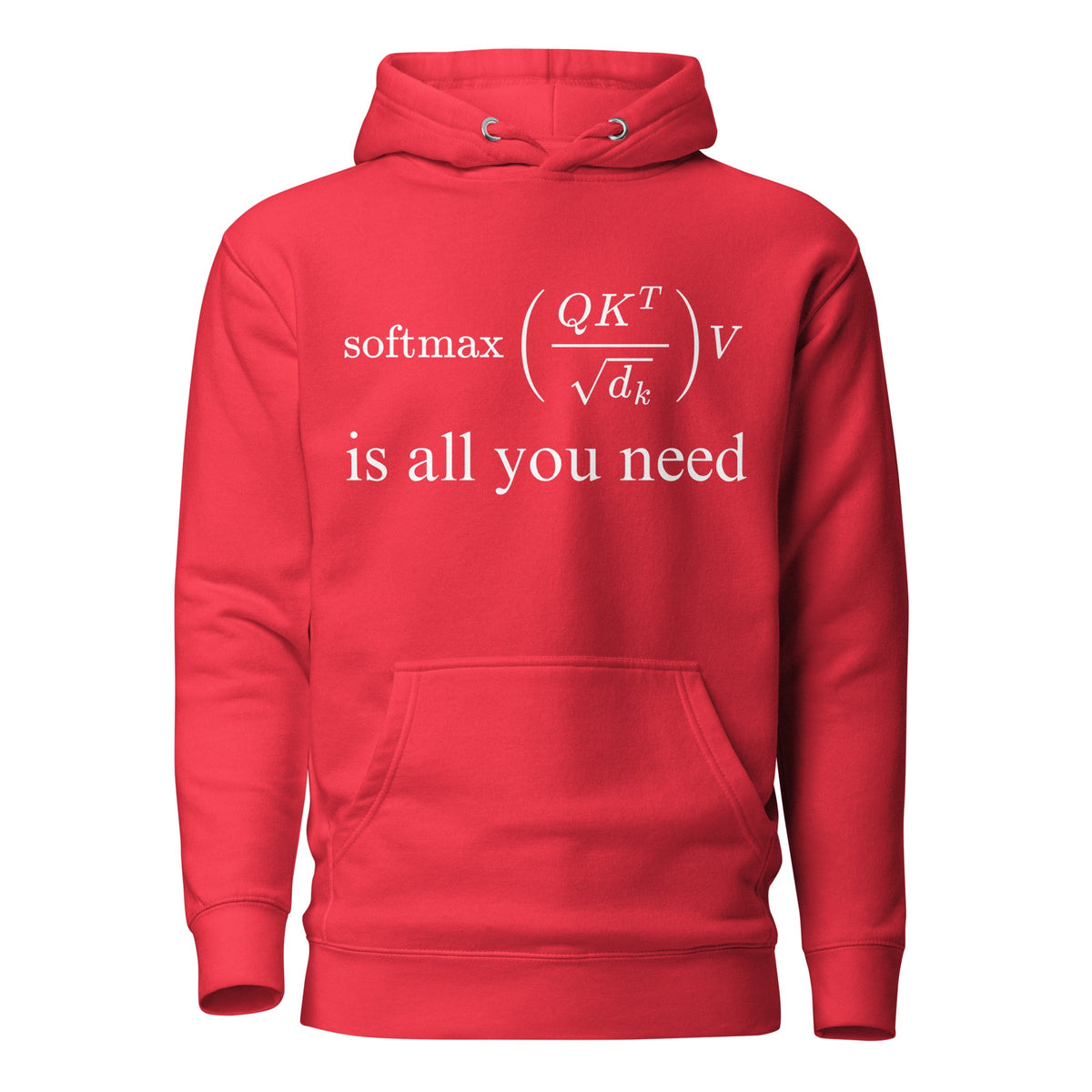 Image of the Premium Attention is All You Need Hoodie (unisex) Team Red / M.