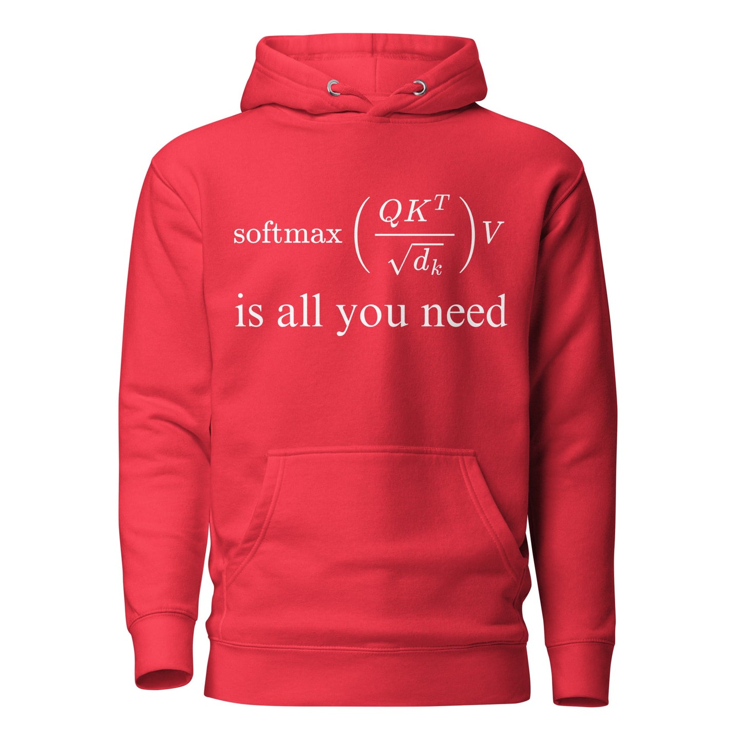 Image of the Premium Attention is All You Need Hoodie (unisex) Team Red / M.