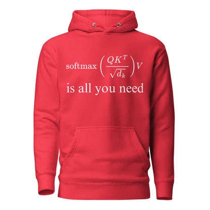 Image of the Premium Attention is All You Need Hoodie (unisex) Team Red / M.