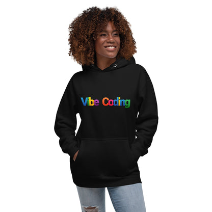 Image of the Premium Colorful Vibe Coding Hoodie (unisex).