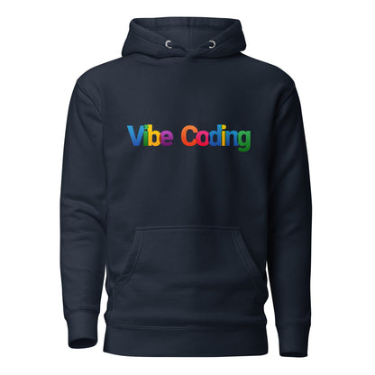 Image of the Premium Colorful Vibe Coding Hoodie (unisex) Navy Blazer / M.