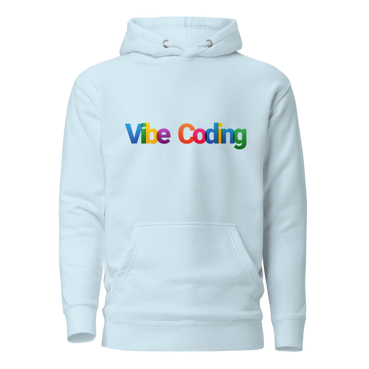 Image of the Premium Colorful Vibe Coding Hoodie (unisex) Sky Blue / M.