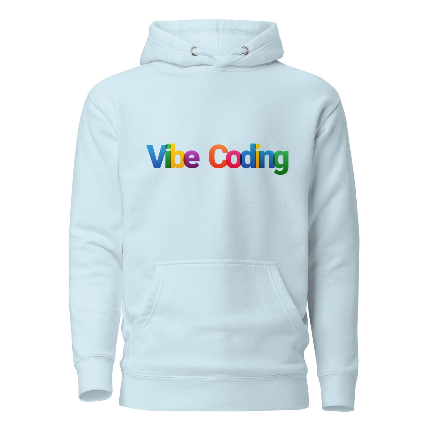 Image of the Premium Colorful Vibe Coding Hoodie (unisex) Sky Blue / M.