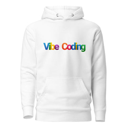 Image of the Premium Colorful Vibe Coding Hoodie (unisex) White / M.