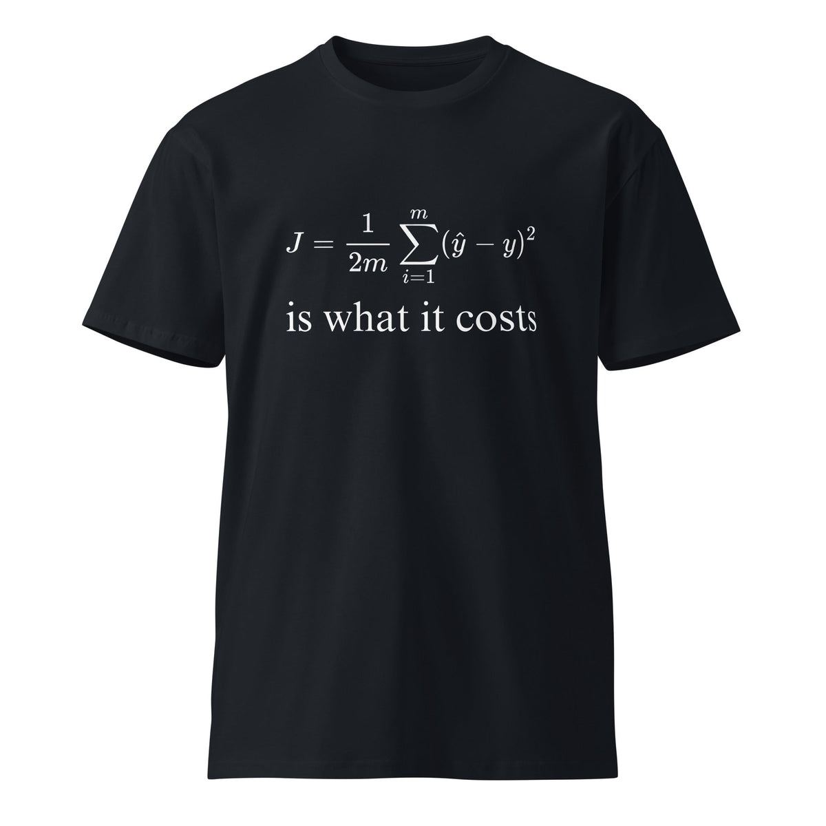 Image of the Premium Cost Function for Linear Regression T-Shirt (unisex) Navy / M.