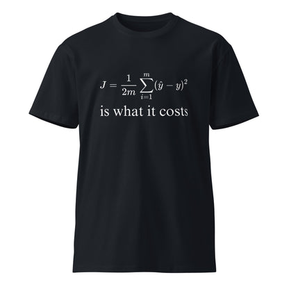 Image of the Premium Cost Function for Linear Regression T-Shirt (unisex) Navy / M.