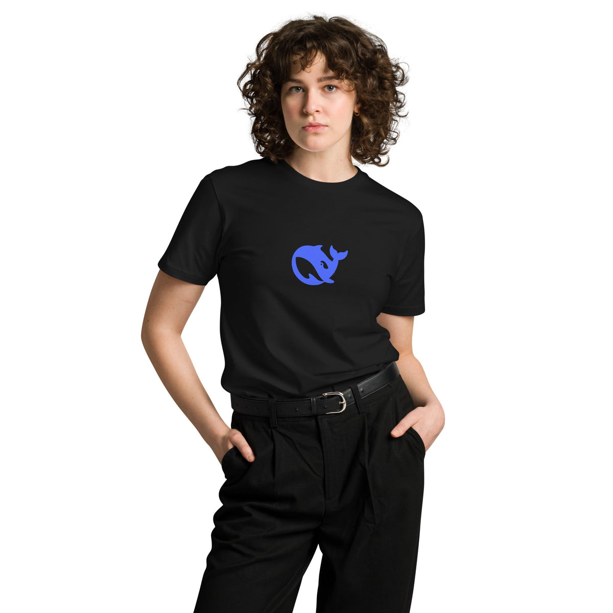 Mockup image of the Premium DeepSeek T-Shirt 2 (unisex).
