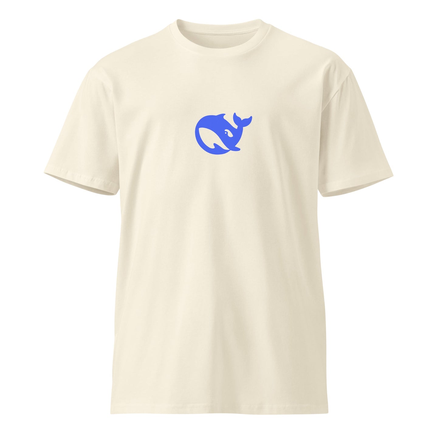 Mockup image of the Premium DeepSeek T-Shirt 2 (unisex) Natural / M.