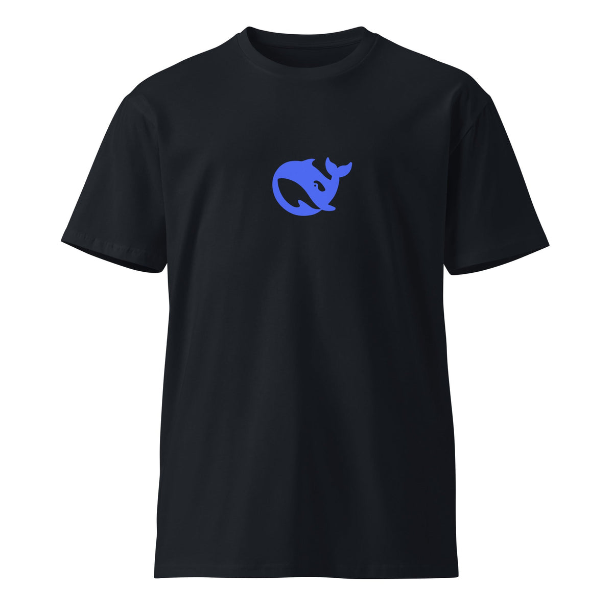 Mockup image of the Premium DeepSeek T-Shirt 2 (unisex) Navy / M.