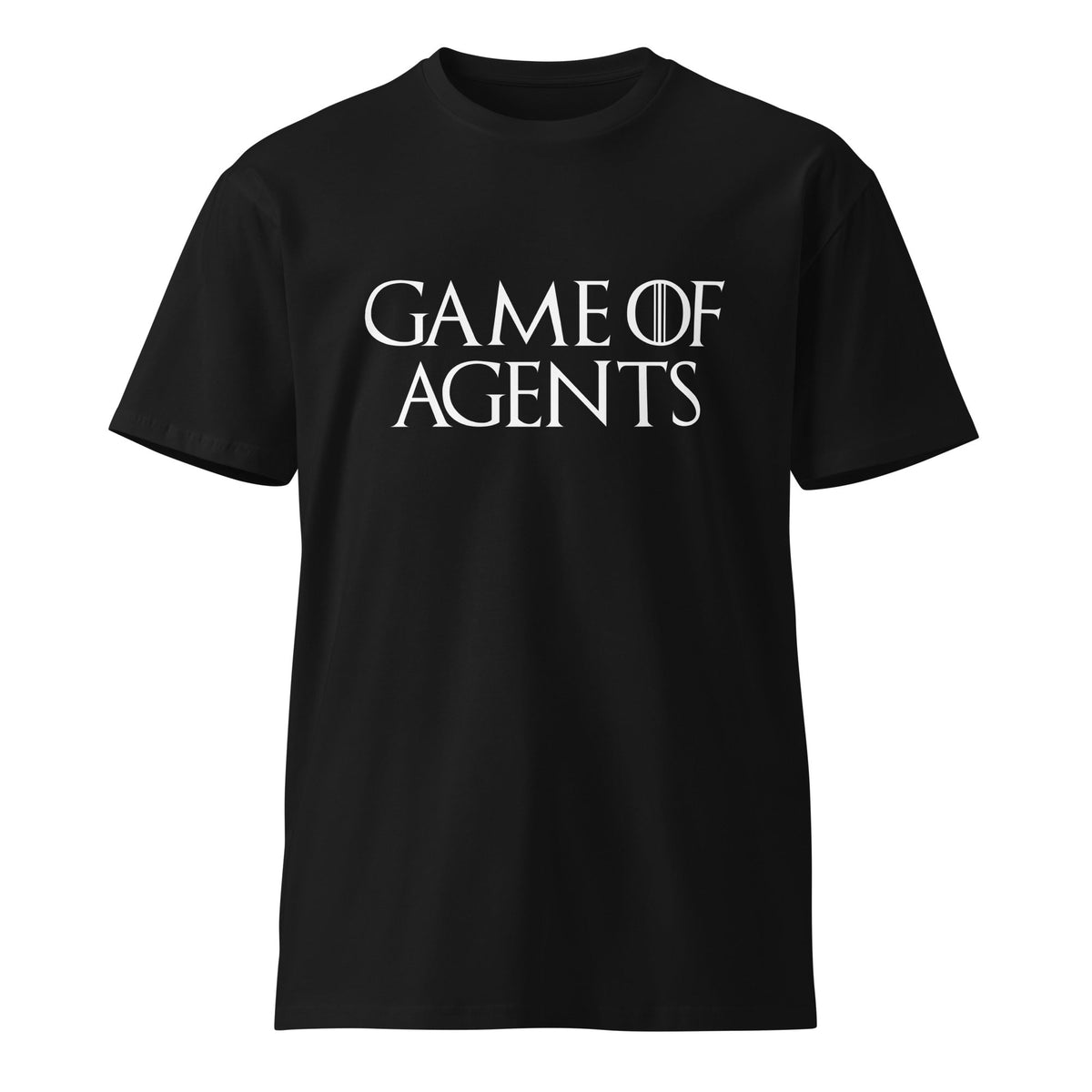 Mockup image of the Premium Game of Agents T Shirt (unisex) Black / M.