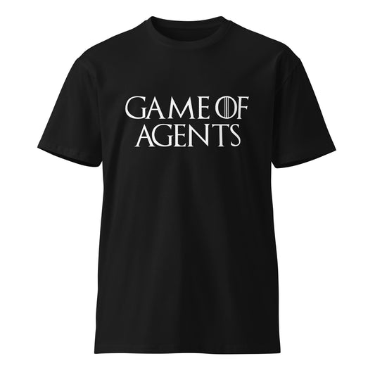 Mockup image of the Premium Game of Agents T Shirt (unisex) Black / M.
