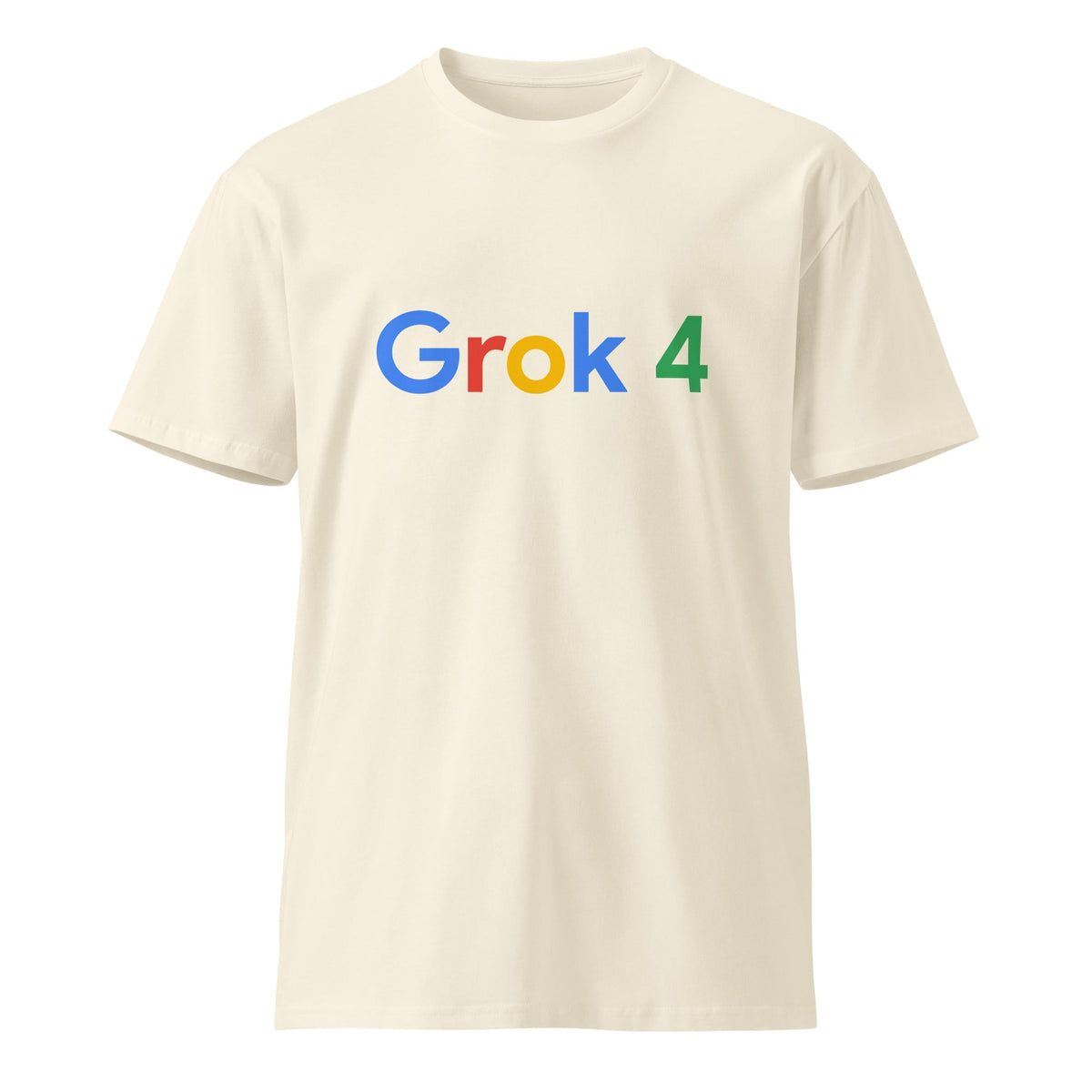 Image of the Premium Grok 4 Search Logo T-Shirt (unisex) Natural / M.