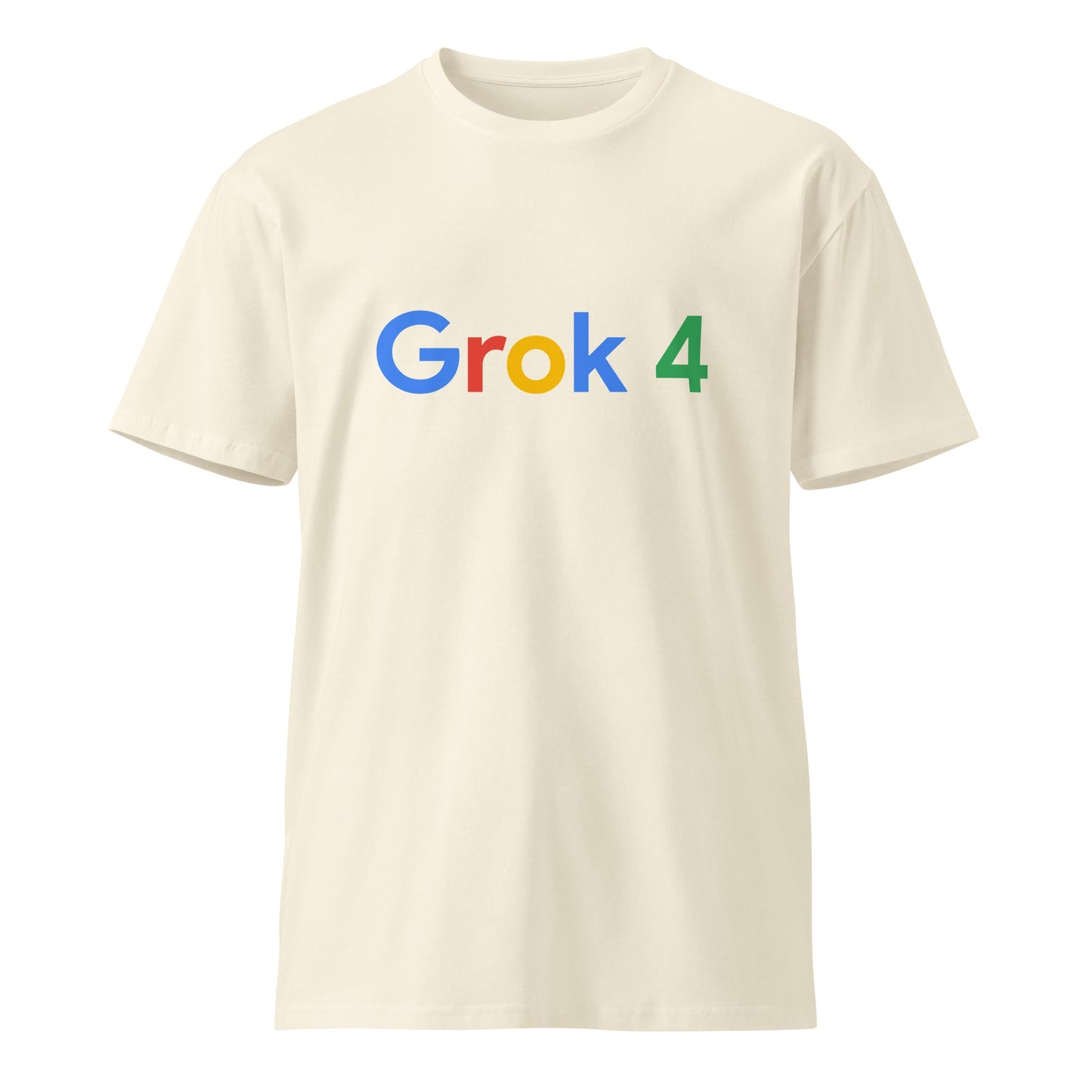 Image of the Premium Grok 4 Search Logo T-Shirt (unisex) Natural / M.