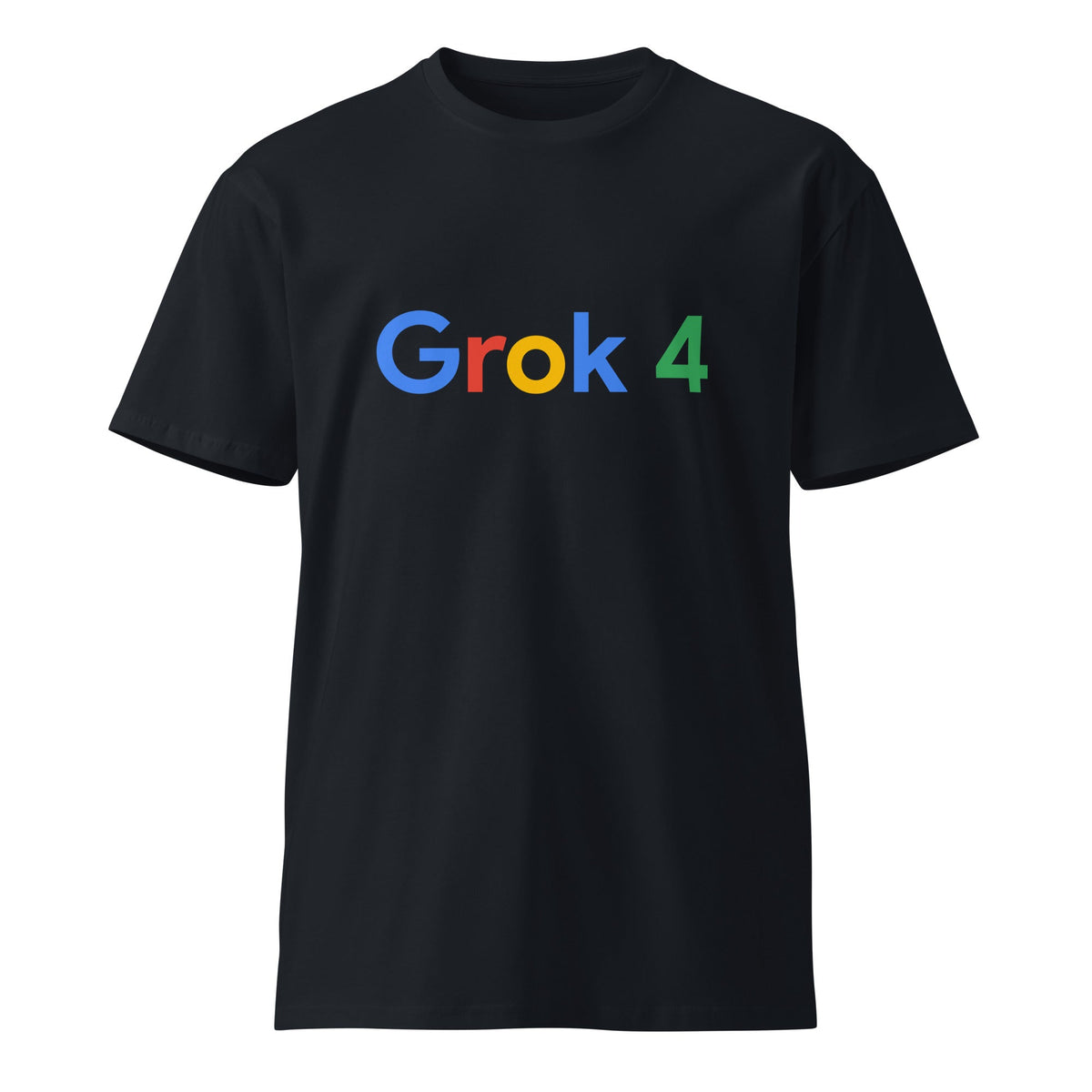 Image of the Premium Grok 4 Search Logo T-Shirt (unisex) Navy / M.