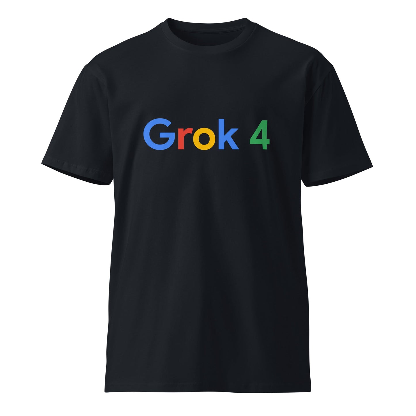 Image of the Premium Grok 4 Search Logo T-Shirt (unisex) Navy / M.