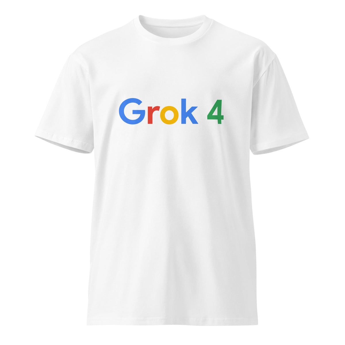 Image of the Premium Grok 4 Search Logo T-Shirt (unisex) White / M.