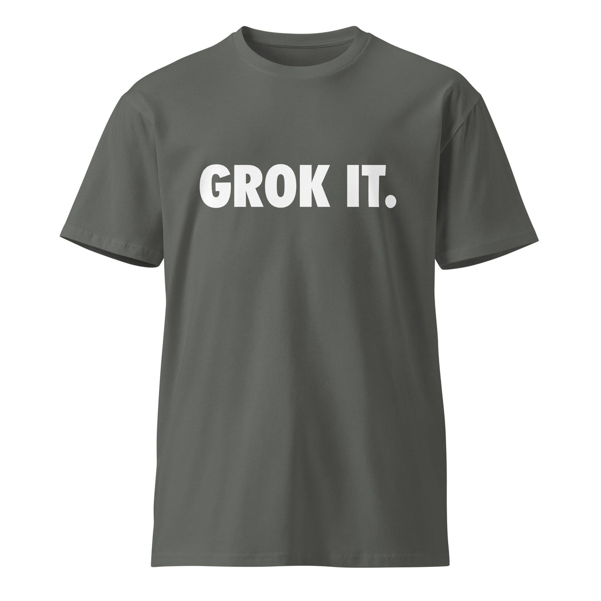 Image of the Premium GROK IT. T-Shirt (unisex) Charcoal / M.