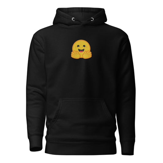 Image of the Premium Hugging Face Embroidered Hoodie (unisex) Black / M.