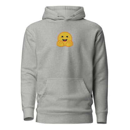 Image of the Premium Hugging Face Embroidered Hoodie (unisex) Carbon Grey / M.