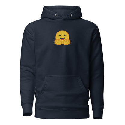 Image of the Premium Hugging Face Embroidered Hoodie (unisex) Navy Blazer / M.