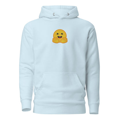 Image of the Premium Hugging Face Embroidered Hoodie (unisex) Sky Blue / M.