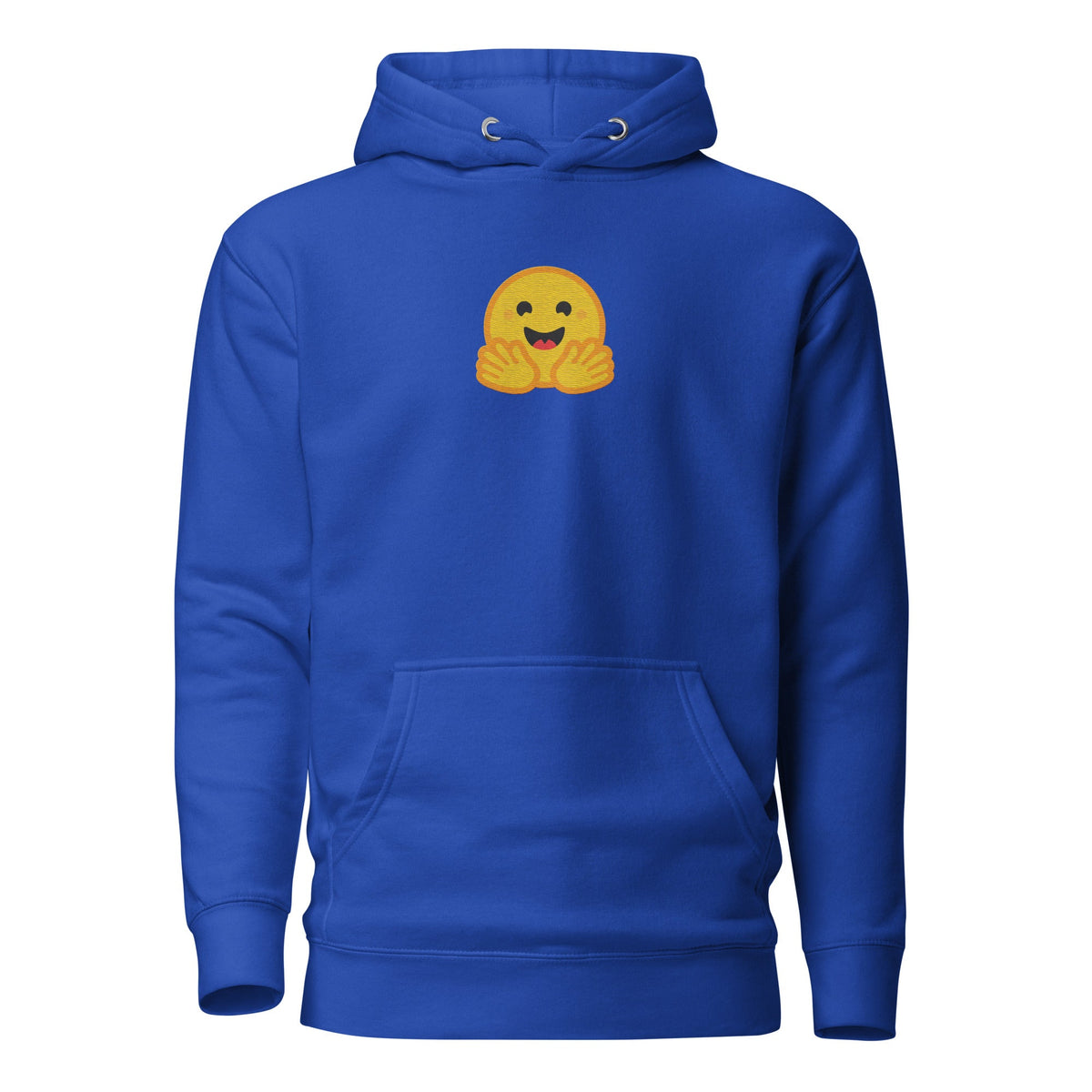 Image of the Premium Hugging Face Embroidered Hoodie (unisex) Team Royal / M.