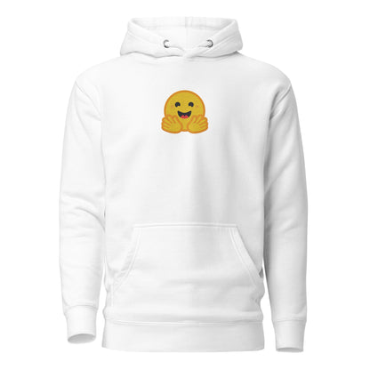 Image of the Premium Hugging Face Embroidered Hoodie (unisex) White / M.