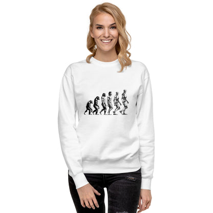 Image of the Premium Human Evolution to Robot Sweatshirt (unisex).