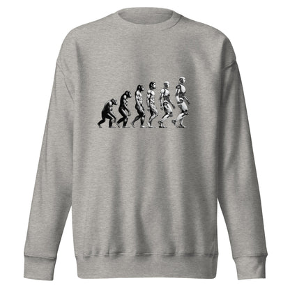 Image of the Premium Human Evolution to Robot Sweatshirt (unisex) Carbon Grey / M.