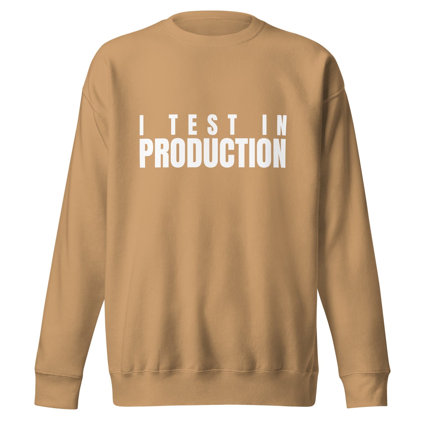 Image of the Premium I Test in Production Sweatshirt (unisex) Khaki / M.