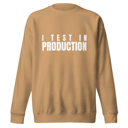 Image of the Premium I Test in Production Sweatshirt (unisex) Khaki / M.