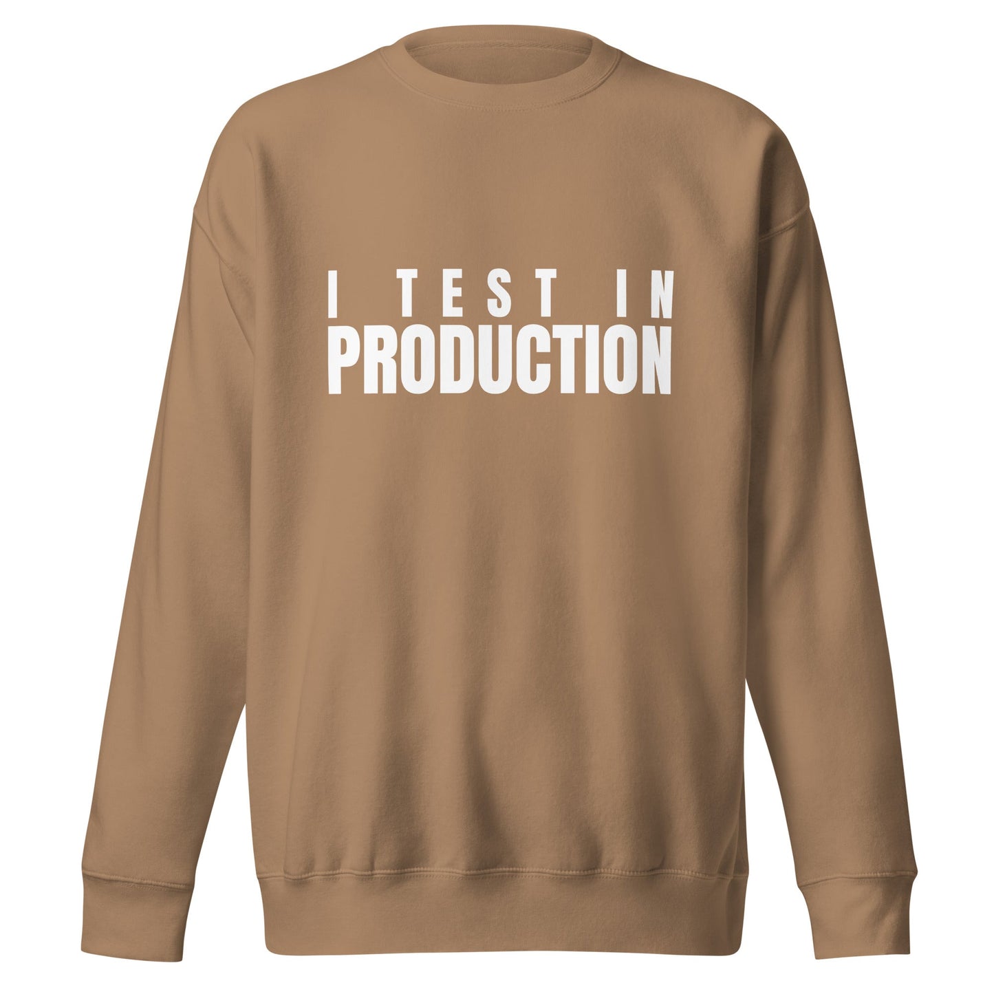 Image of the Premium I Test in Production Sweatshirt (unisex) Latte / M.