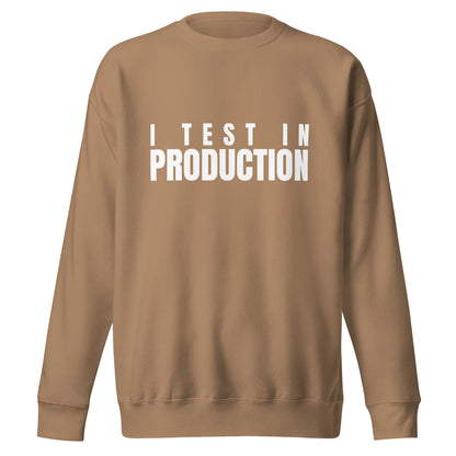 Image of the Premium I Test in Production Sweatshirt (unisex) Latte / M.