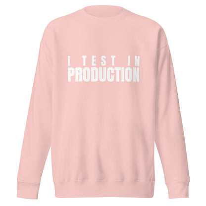 Image of the Premium I Test in Production Sweatshirt (unisex) Light Pink / M.