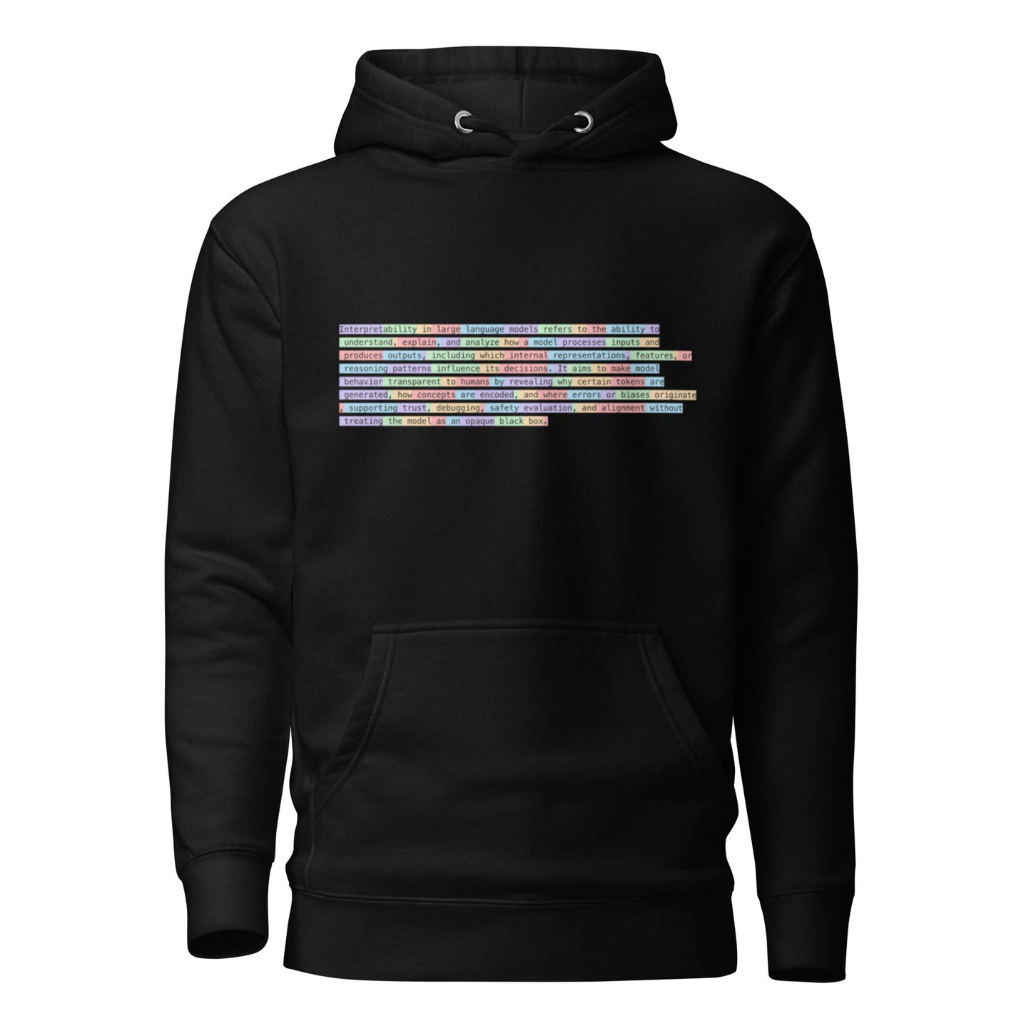 Image of the Premium Tokenized Definition of Interpretability Hoodie (unisex) Black / S.