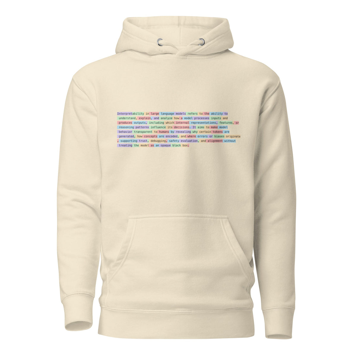 Image of the Premium Tokenized Definition of Interpretability Hoodie (unisex) Bone / M.