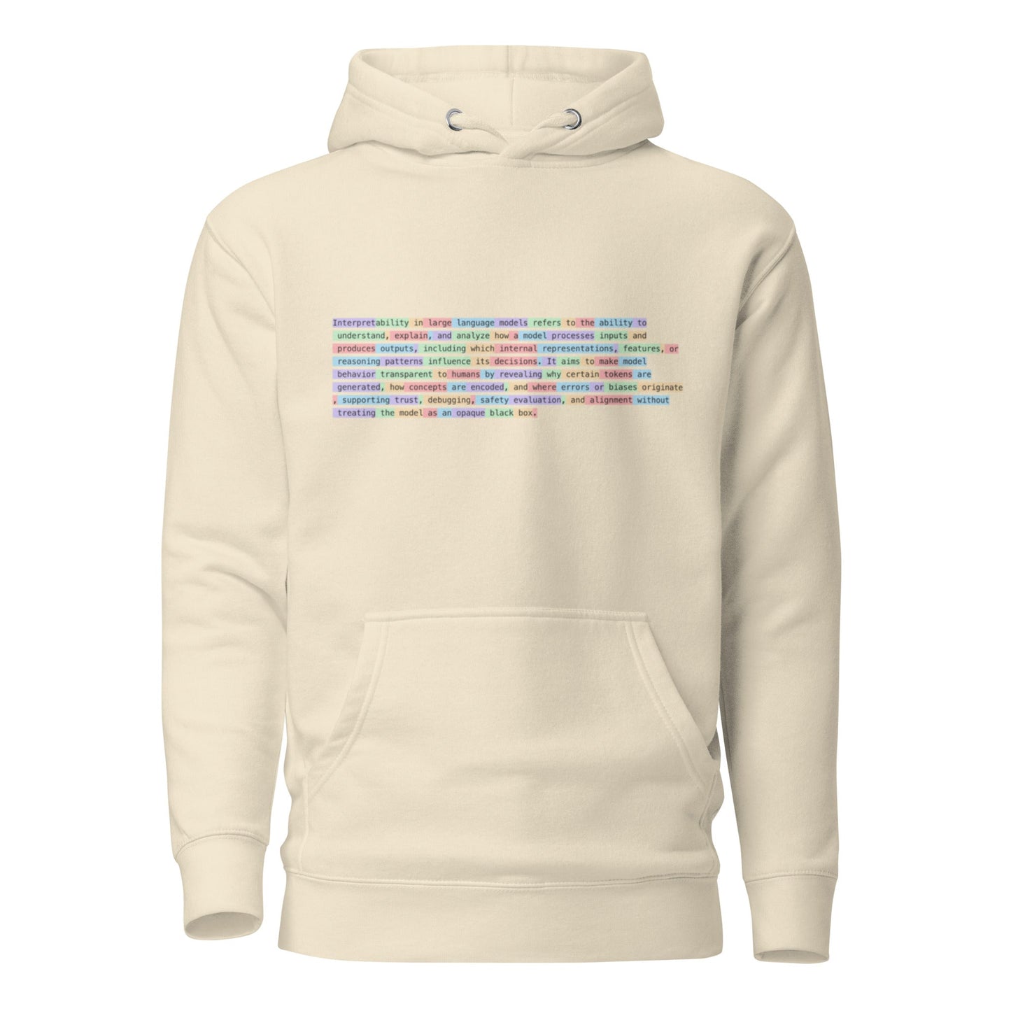 Image of the Premium Tokenized Definition of Interpretability Hoodie (unisex) Bone / M.