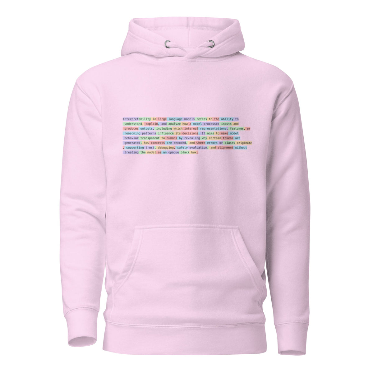 Image of the Premium Tokenized Definition of Interpretability Hoodie (unisex) Lavender / S.