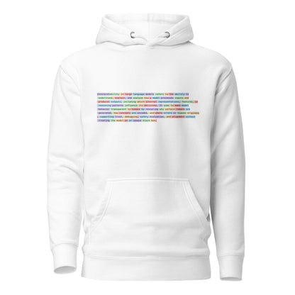 Image of the Premium Tokenized Definition of Interpretability Hoodie (unisex) White / M.