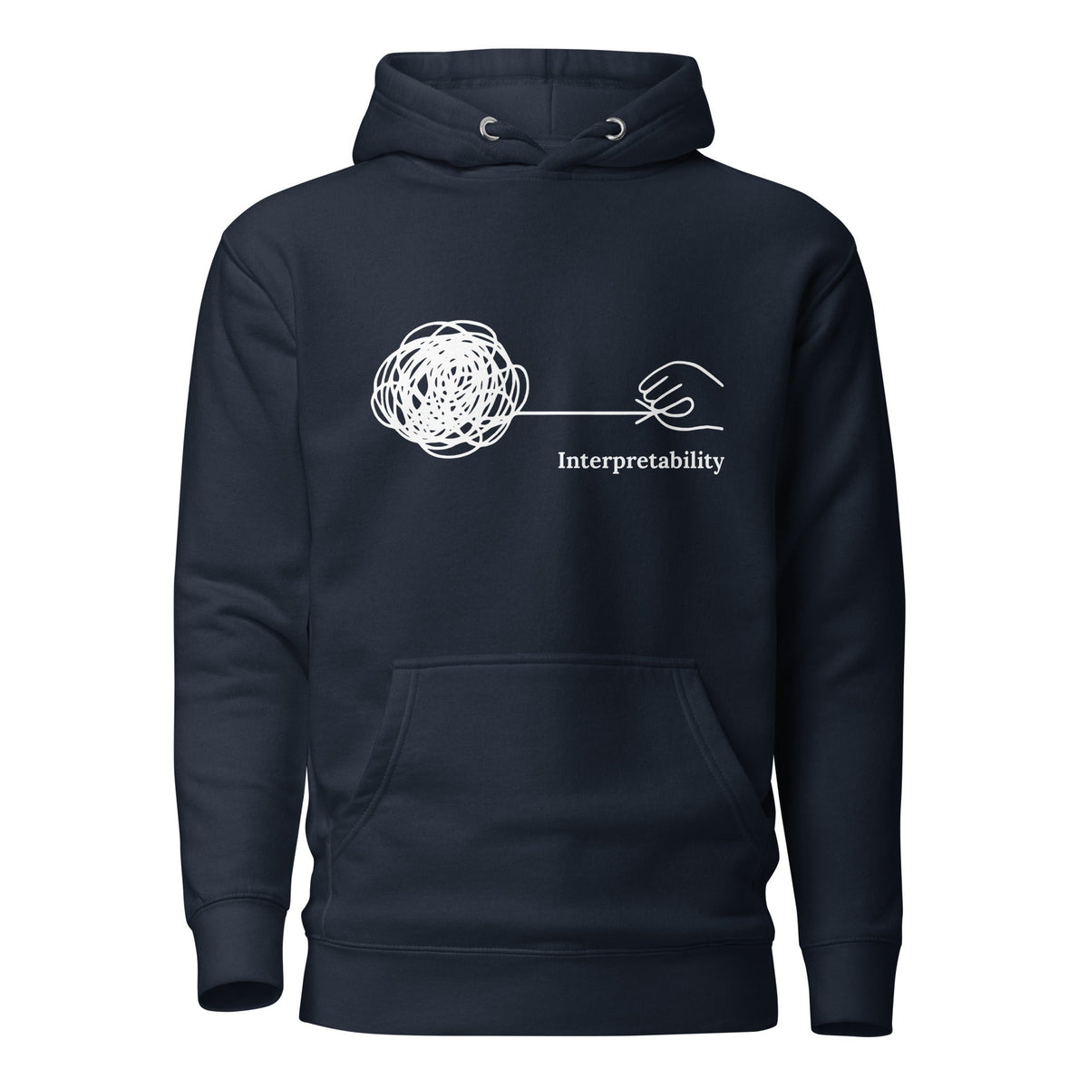Image of the Premium Interpretability in White Hoodie (unisex) Navy Blazer / M.