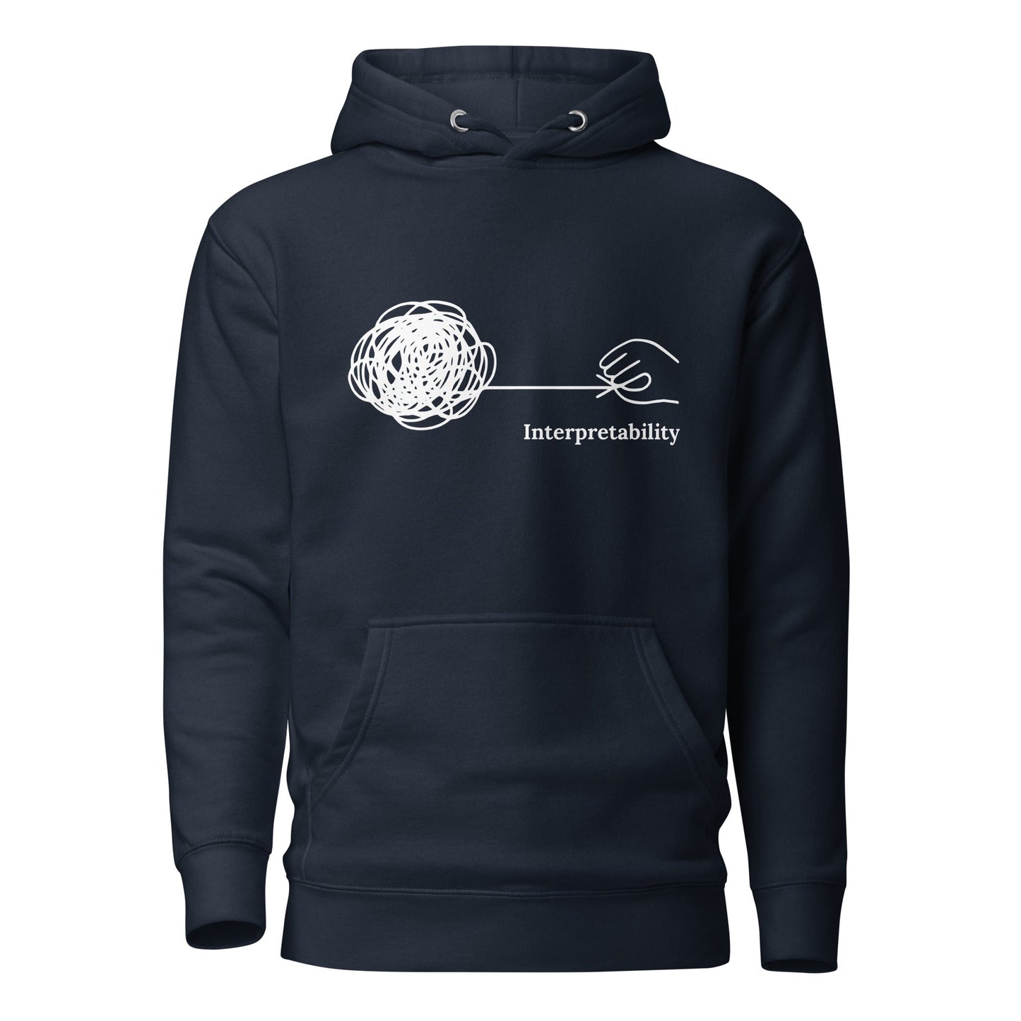 Image of the Premium Interpretability in White Hoodie (unisex) Navy Blazer / M.